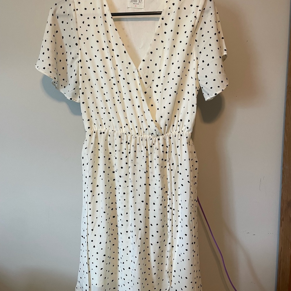Summer White Dot Print Dress